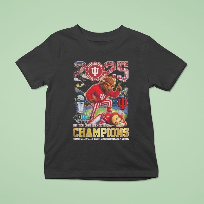 Indiana Hoosiers 2025-2026 Big Ten Champions Go Hoosiers Mascot Shirt
