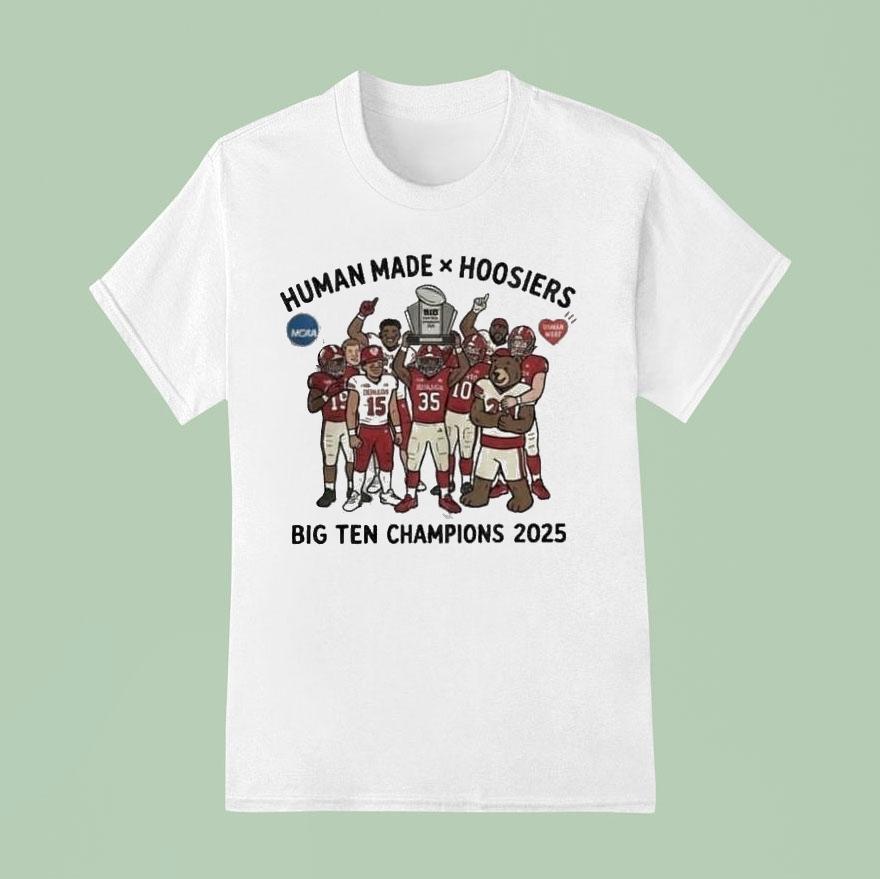 Indiana Hoosiers Big Ten Championship 2025 Winner Cfp Ncaa Human Made Shirt