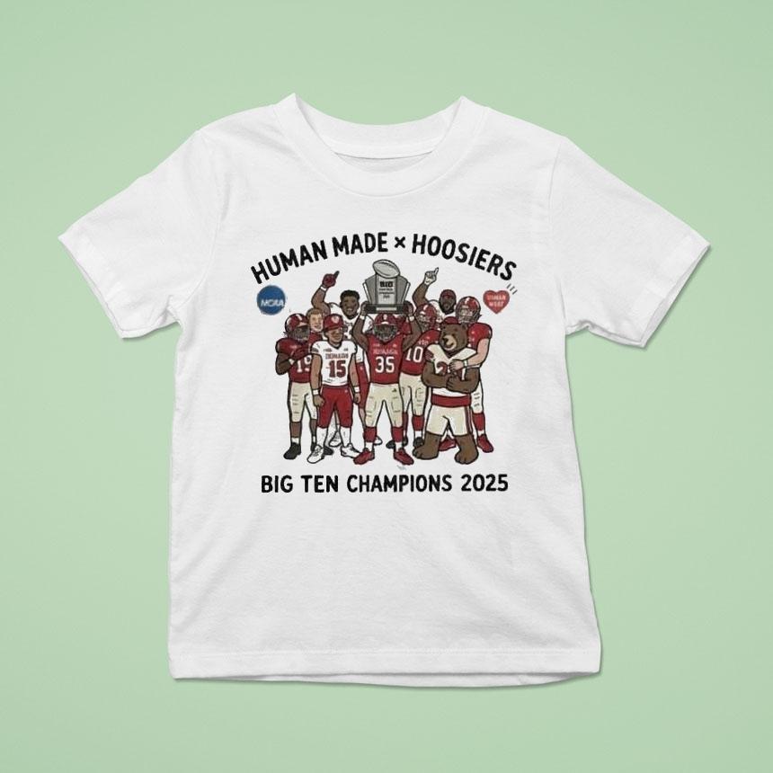 Indiana Hoosiers Big Ten Championship 2025 Winner Cfp Ncaa Human Made Shirt