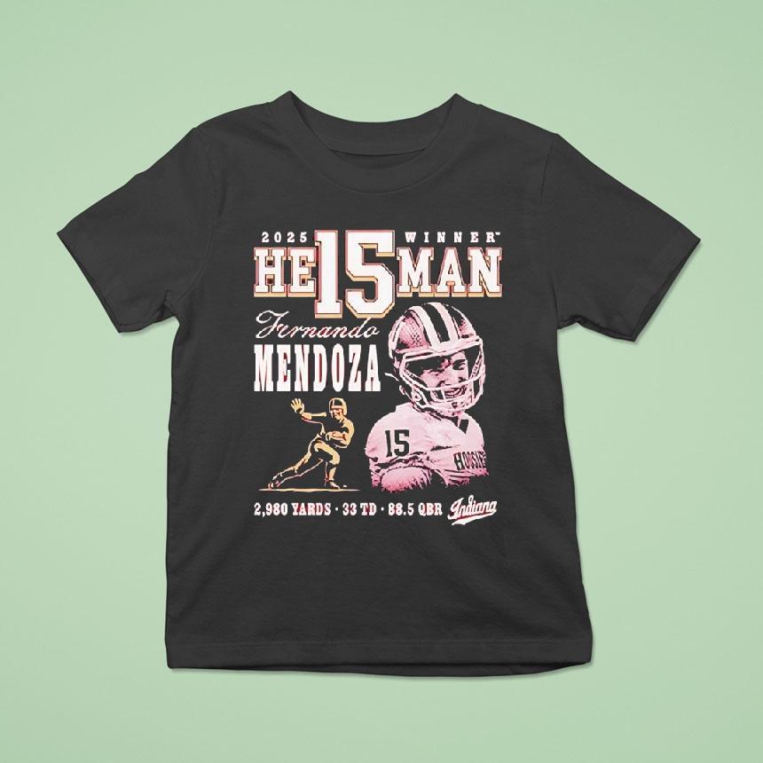 Indiana Hoosiers Fernando Mendoza He15man Winner 2025 Shirt