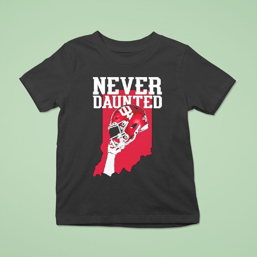 Indiana Hoosiers Never Daunted Football State Helmet Graphic Shirt
