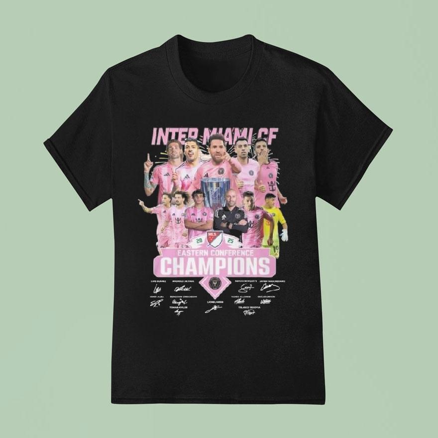 Inter Miami Cf 2025 Eastern Conference Champions Players Signatures Shirt