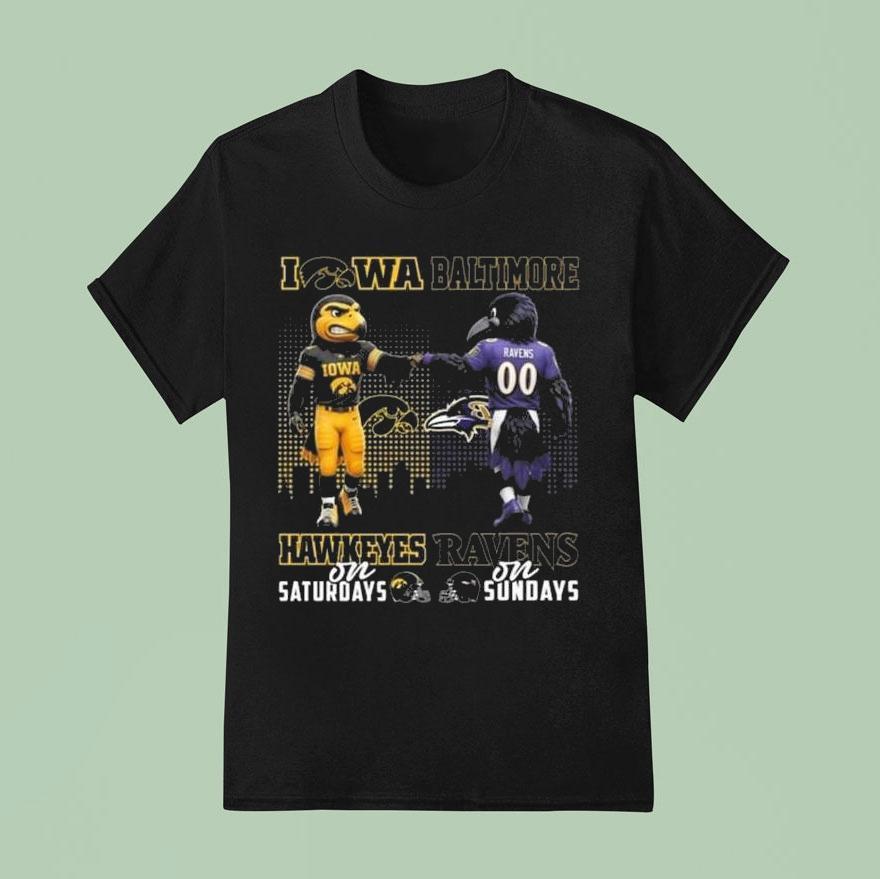 Iowa Hawkeyes On Saturdays X Baltimore Ravens On Sundays Mascot 2025 Shirt
