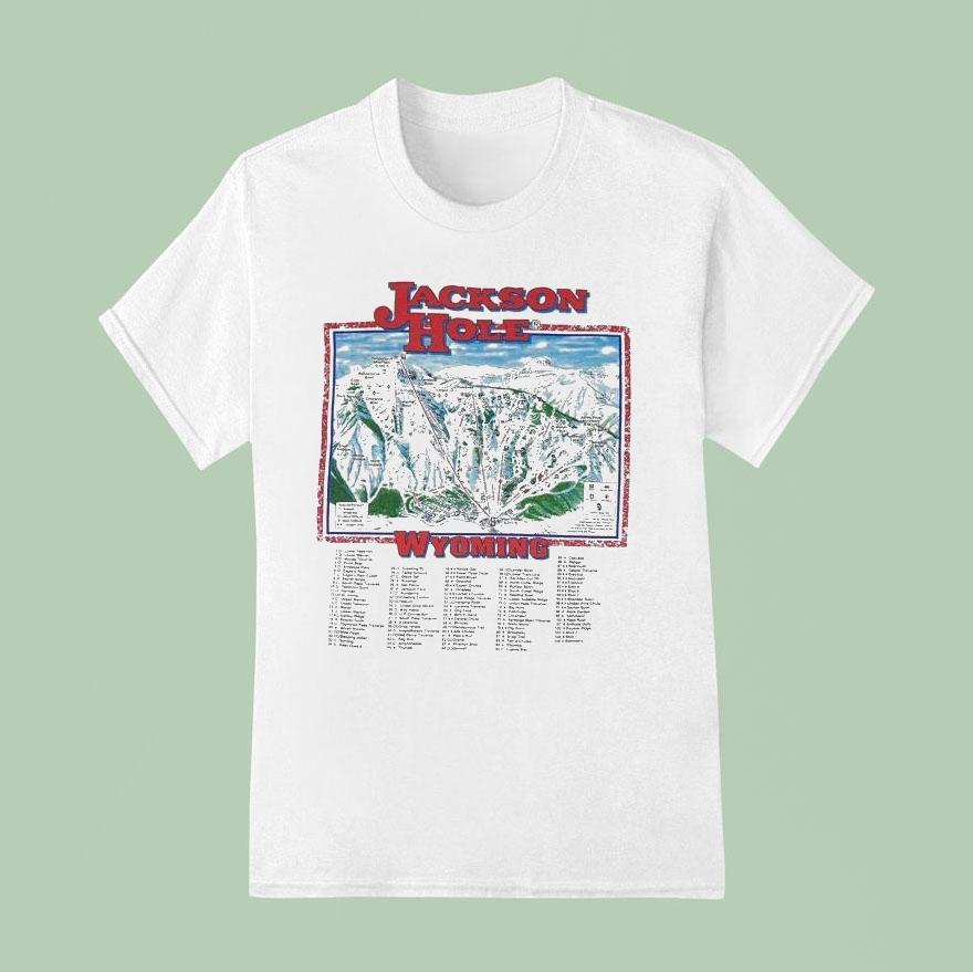 Jackson Hole Wyoming Trail Map Logo Shirt