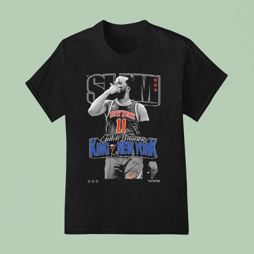 Jalen Brunson King Of New York New York Knicks Slam Cover Shirt