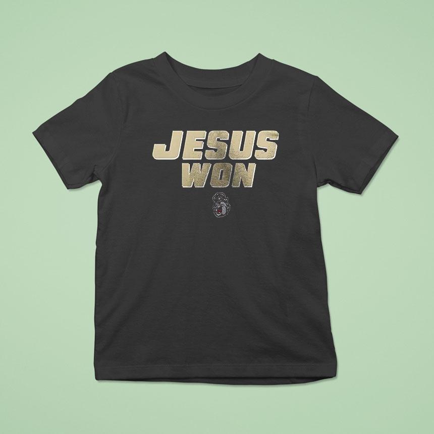 James Madison Dukes Jesus Won Cross Shirt