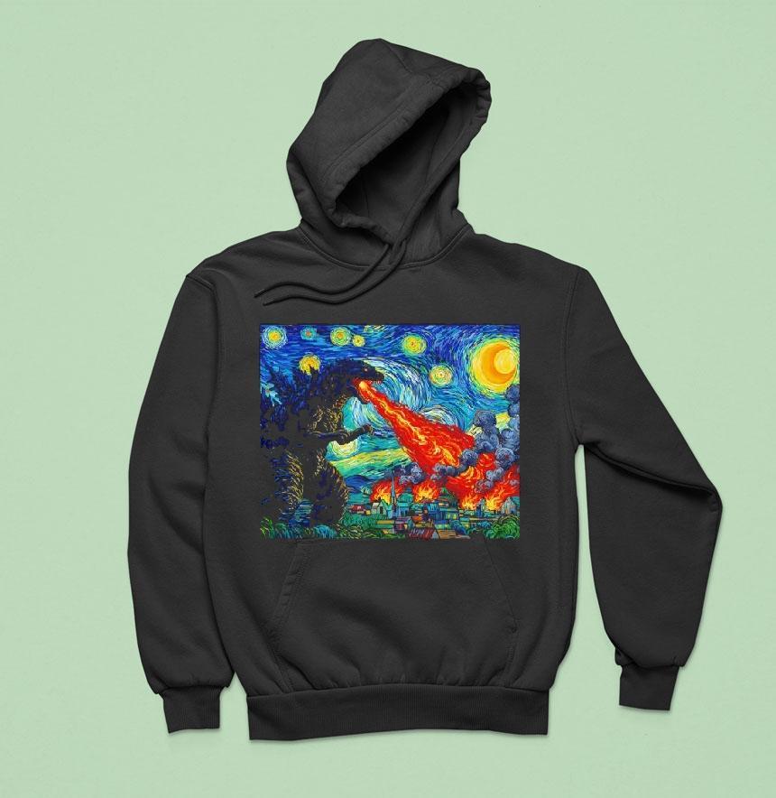 Japanese Monster Kaiju In Van Gogh Starry Night Shirt Japanese Monster Kaiju In Van Gogh Starry Night Shirt