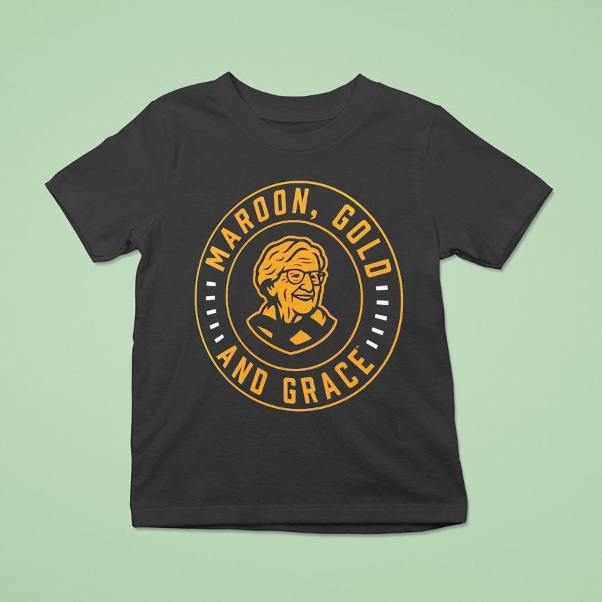 Jean Dolores Schmidt Maroon Gold And Grace Loyola Ramblers Basketball Shirt