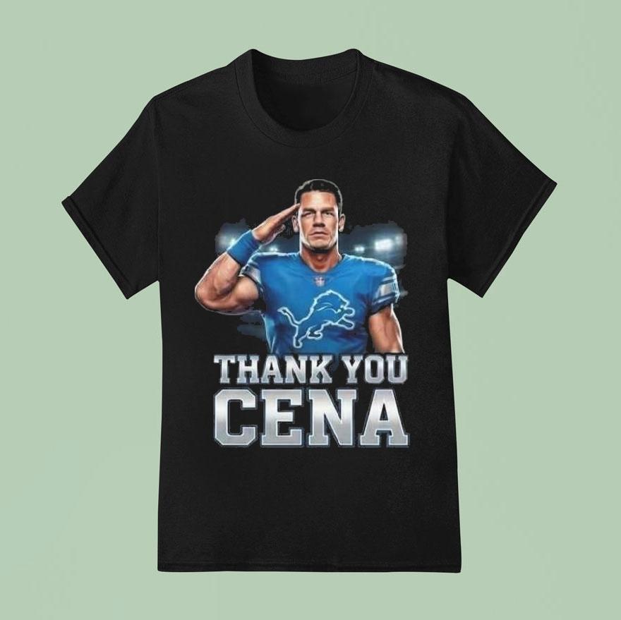 John Cena Wwe Legend Final Match Dec 13 2025 Retirement Tour 2025 Thank You Cena X Detroit Lions Shirt
