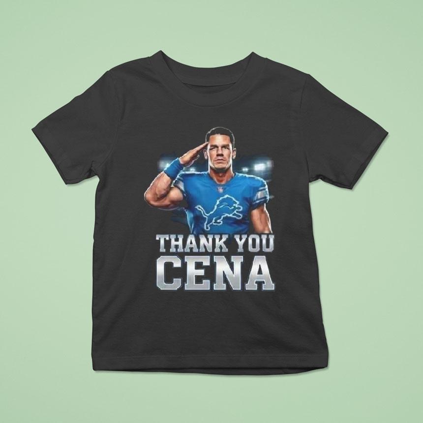 John Cena Wwe Legend Final Match Dec 13 2025 Retirement Tour 2025 Thank You Cena X Detroit Lions Shirt