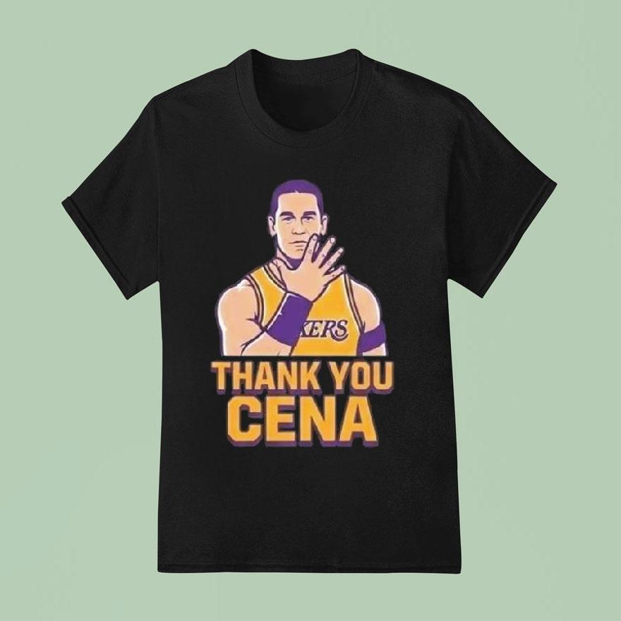 John Cena Wwe Legend Final Match Dec 13 2025 Retirement Tour 2025 Thank You Cena X Los Angeles Lakers Shirt