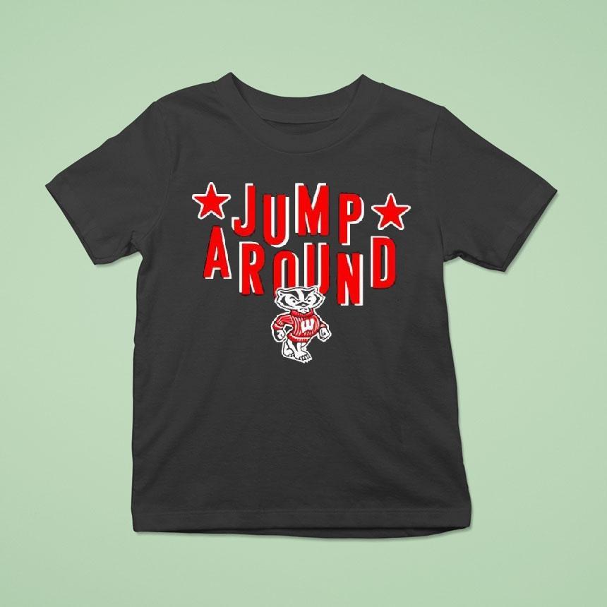 Jump Around Wisconsin Badgers Mascot Shirt