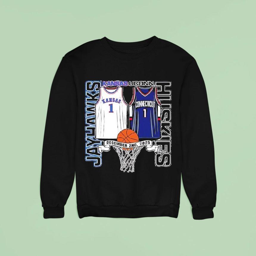 Kansas Jayhawks Basketball Vs Uconn Huskies December 2nd 2025 Shirt Kansas Jayhawks Basketball Vs Uconn Huskies December 2nd 2025 Shirt