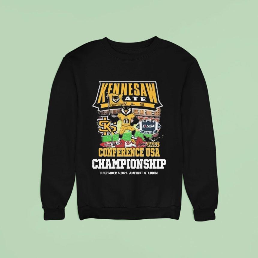 Kennesaw State Owls Conference Usa Championship December 5, 2025 Amfirst Stadium Shirt Kennesaw State Owls Conference Usa Championship December 5, 2025 Amfirst Stadium Shirt