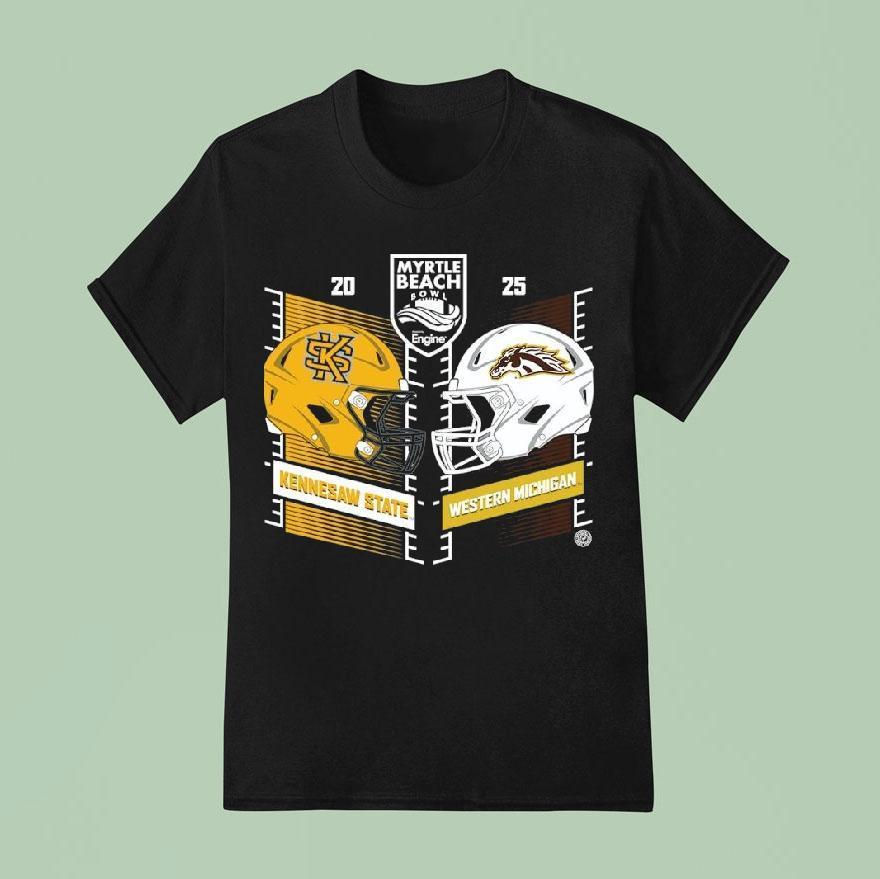Kennesaw State Owls Vs Western Michigan Broncos Football Myrtle Beach Bowl Shirt Kennesaw State Owls Vs Western Michigan Broncos Football Myrtle Beach Bowl Shirt