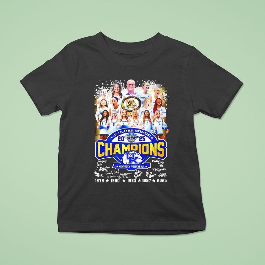 Kentucky Sec Volleyball Tournament 2025 Champions Signatures Shirt
