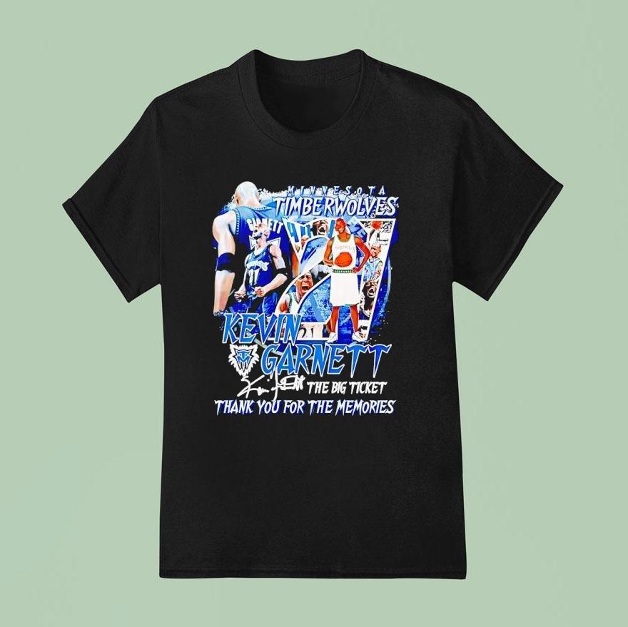 Kevin Garnett Minnesota Timberwolves The Big Ticket Thank You For The Memories Shirt