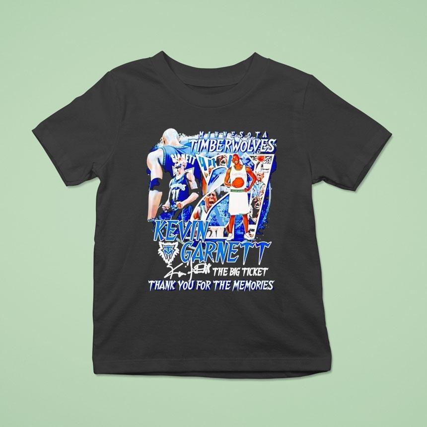 Kevin Garnett Minnesota Timberwolves The Big Ticket Thank You For The Memories Shirt