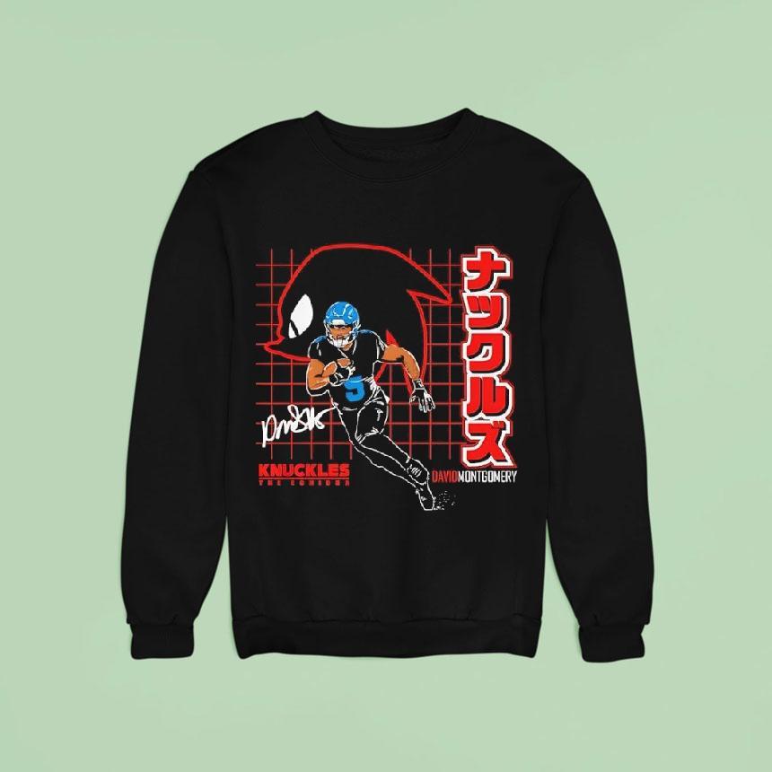 Knuckles The Echidna David Montgomery Detroit Lions Football Shirt Knuckles The Echidna David Montgomery Detroit Lions Football Shirt