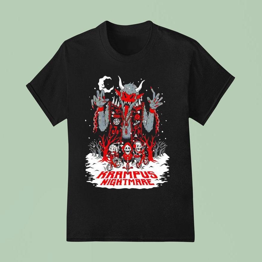 Krampus Nightmare Skeletons Graphic Shirt