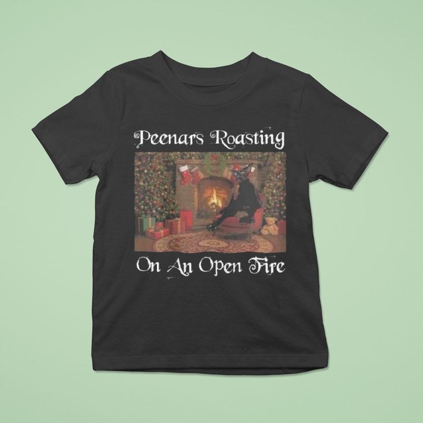 Larry Peenars Roasting On An Open Fire Black Cat Shirt