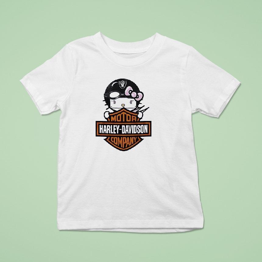 Las Vegas Raiders X Hello Kitty Motor Harley Davidson Shirt