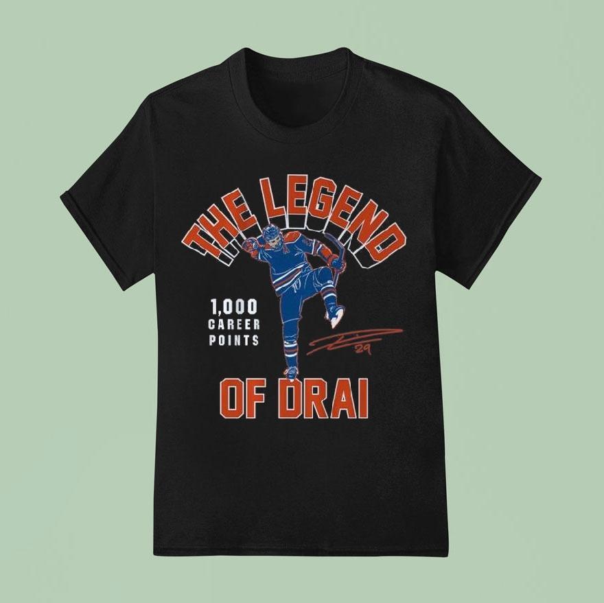 Leon Draisaitl The Legend Of Drai 1,000 Points Signature Shirt