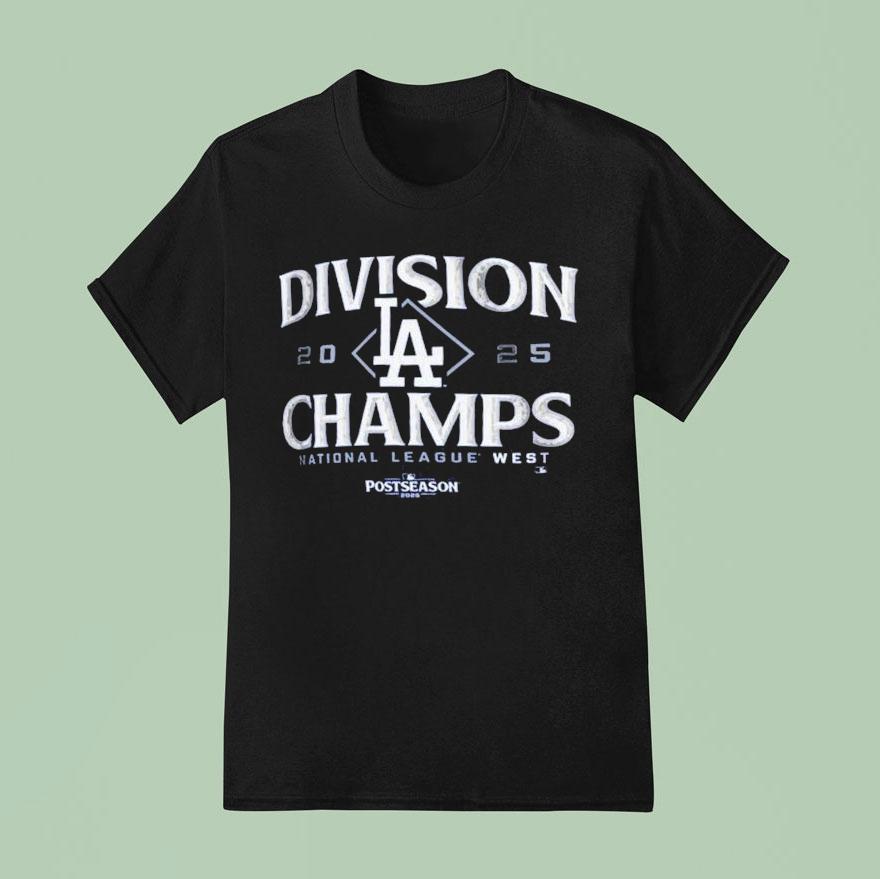Los Angeles Dodgers Mlb Postseason Nl West Division Champions 2025 Baseball Shirt