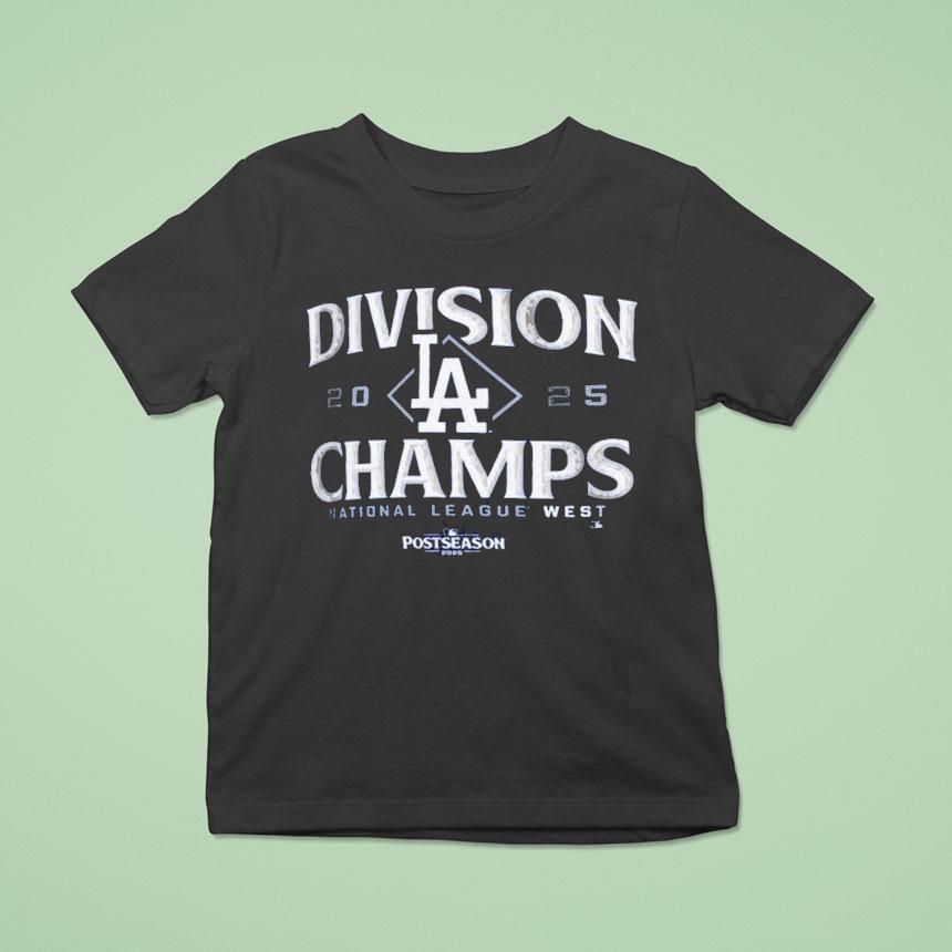 Los Angeles Dodgers Mlb Postseason Nl West Division Champions 2025 Baseball Shirt