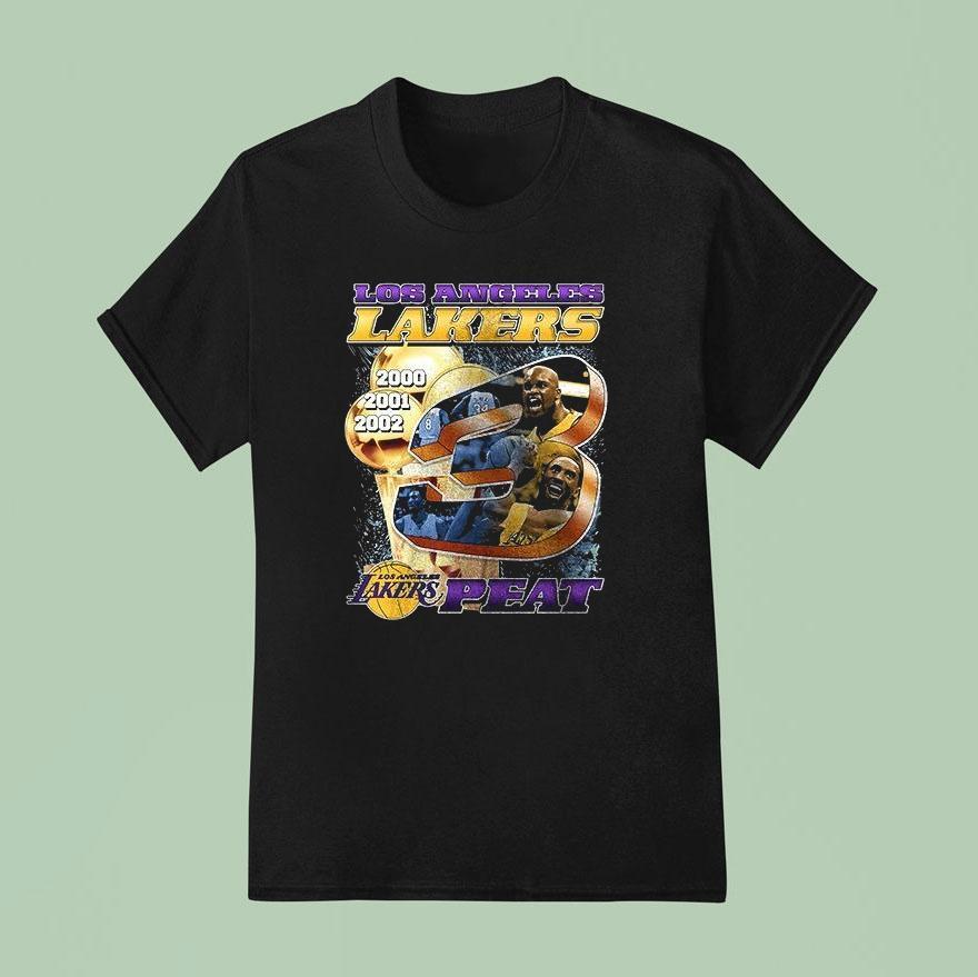 Los Angeles Lakers 3 Peat Team Of The New Millennium The Strength Of The Team 2002 Legends Vintage Shirt