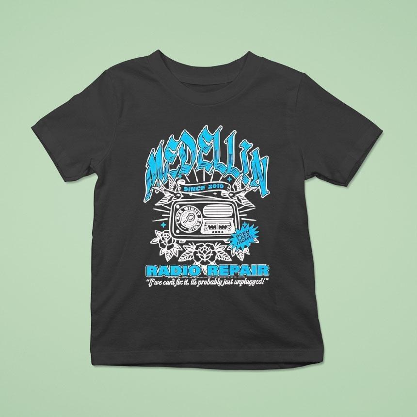 Medellin Radio Repair Late Night Since 2010 Graphic Shirt