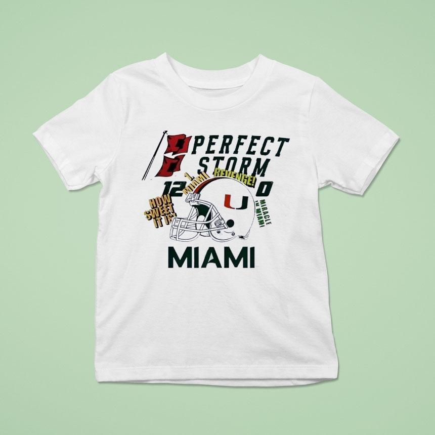 Miami Hurricanes Perfect Storm How Sweet It Is Helmet Shirt