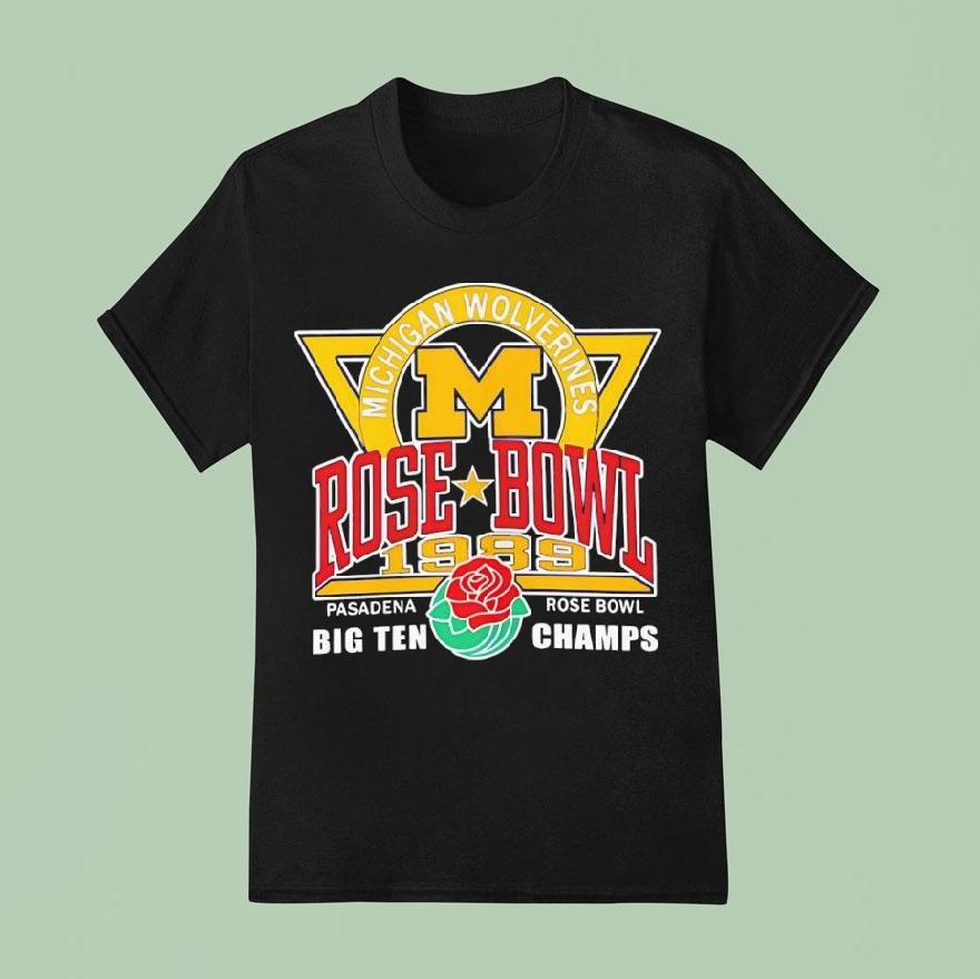 Michigan Wolverines Basketball Rose Bowl Champs Big Ten 1989 Shirt