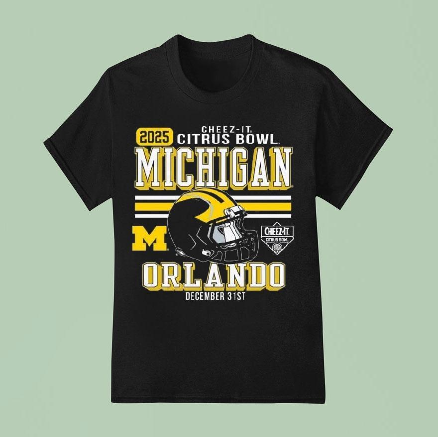 Michigan Wolverines Football Cheez-it Citrus Bowl 2025 Helmet Shirt
