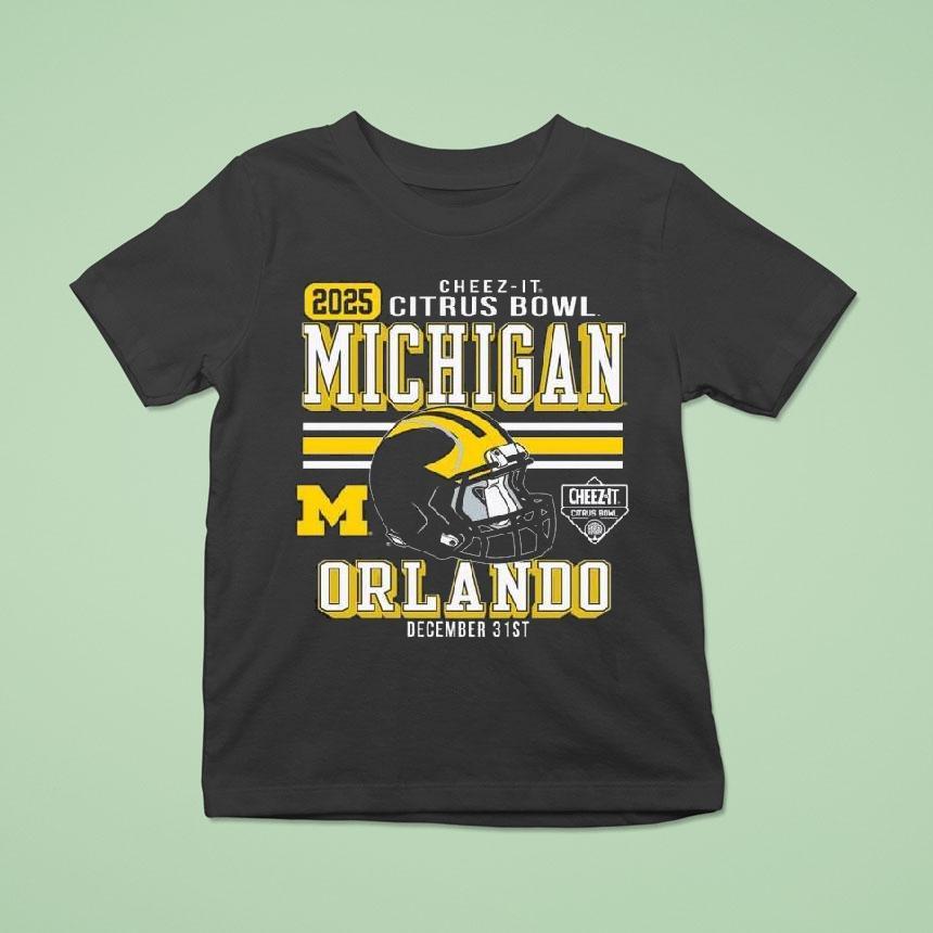 Michigan Wolverines Football Cheez-it Citrus Bowl 2025 Helmet Shirt
