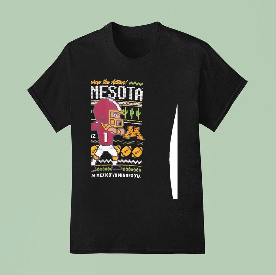 Minnesota Golden Gophers Football Unwrap The Action Rate Bowl 2025 Pixel Shirt