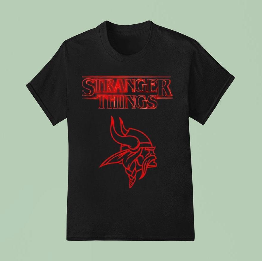 Minnesota Vikings Nfl Stranger Things Logo Shirt