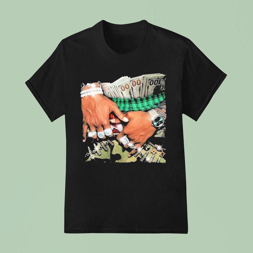 Money-filled Saggy Camo Pants Print Shirt