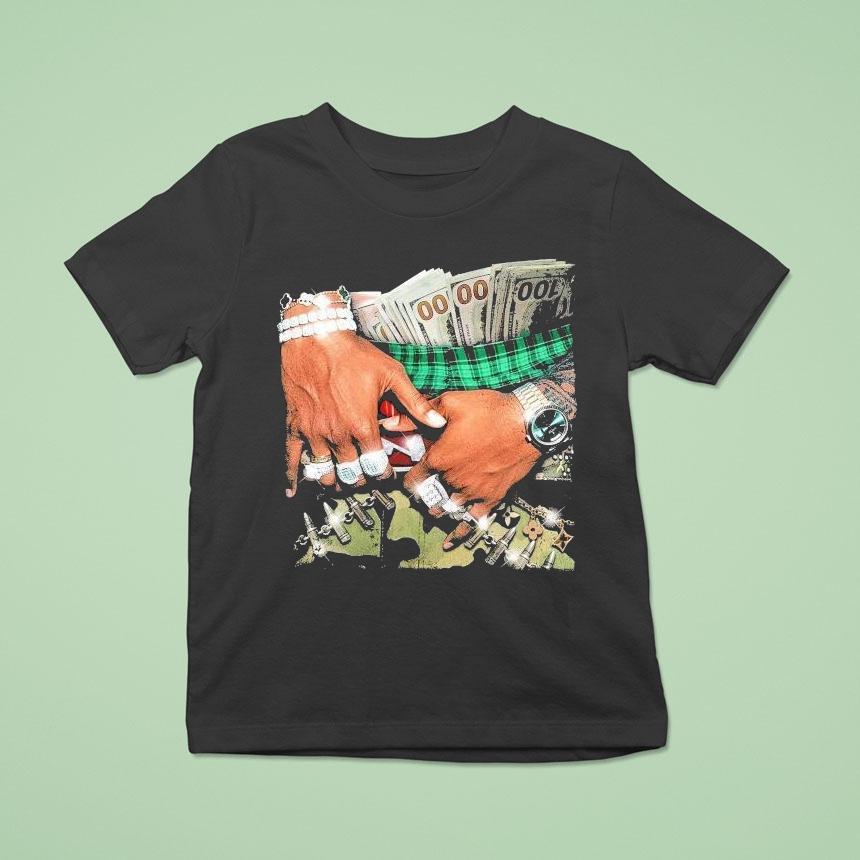 Money-filled Saggy Camo Pants Print Shirt