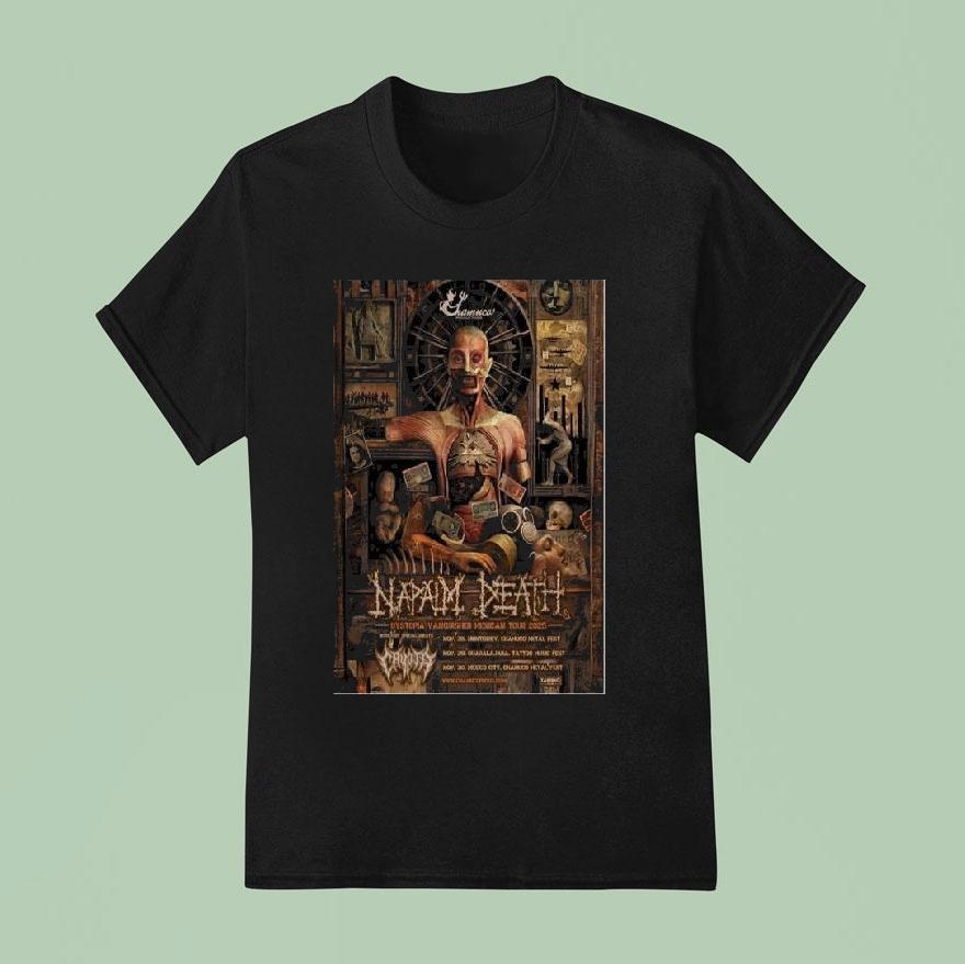 Napalm Death Dystopia Vanquished Mexican Tour 2025 Shirt