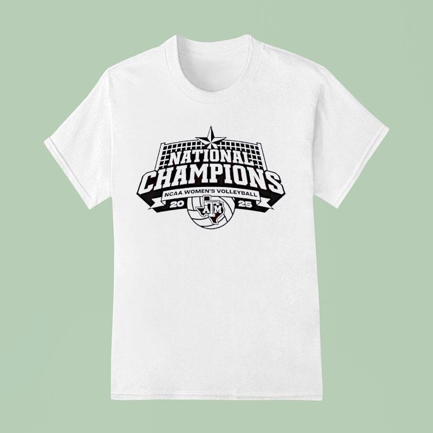 National Champions Texas Am Aggies 2025 Ncaa Womens Volleyball Logo Shirt