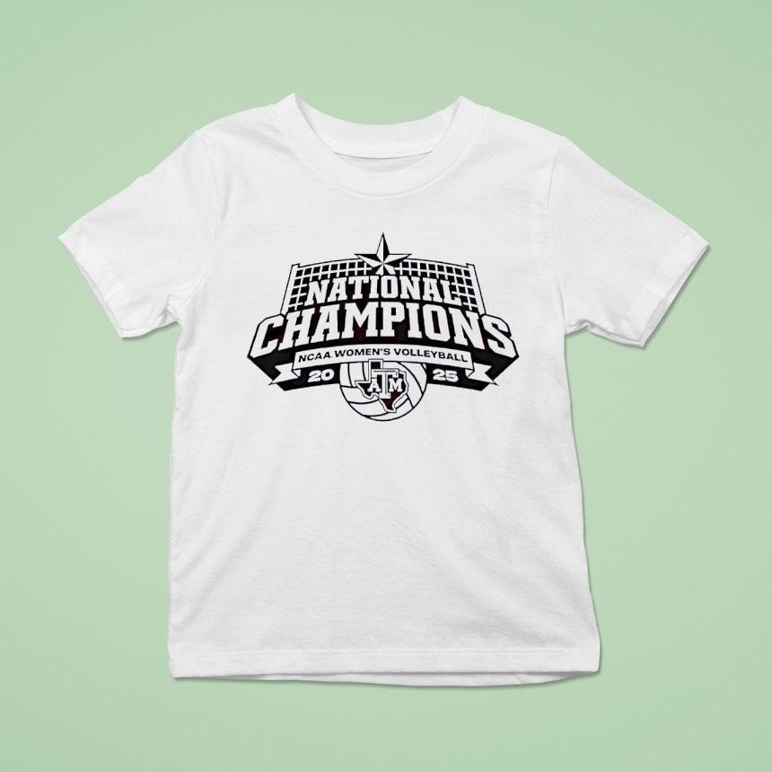 National Champions Texas Am Aggies 2025 Ncaa Womens Volleyball Logo Shirt