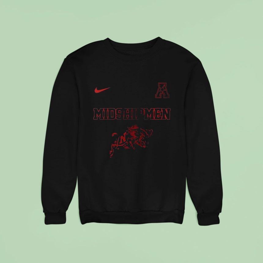 Navy Midshipmen X Stranger Things Acc Crossover Logo Shirt Navy Midshipmen X Stranger Things Acc Crossover Logo Shirt