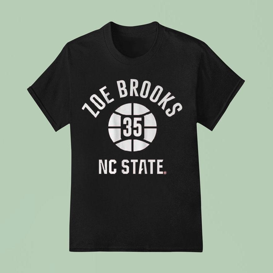 Nc State Basketball Zoe Brooks Name Number Ball Shirt