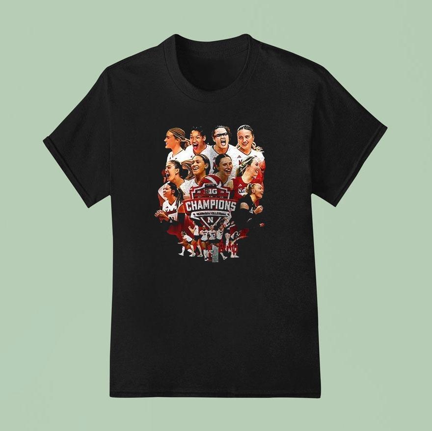 Nebraska Cornhuskers Big 10 2025 Champions Team Graphic Shirt