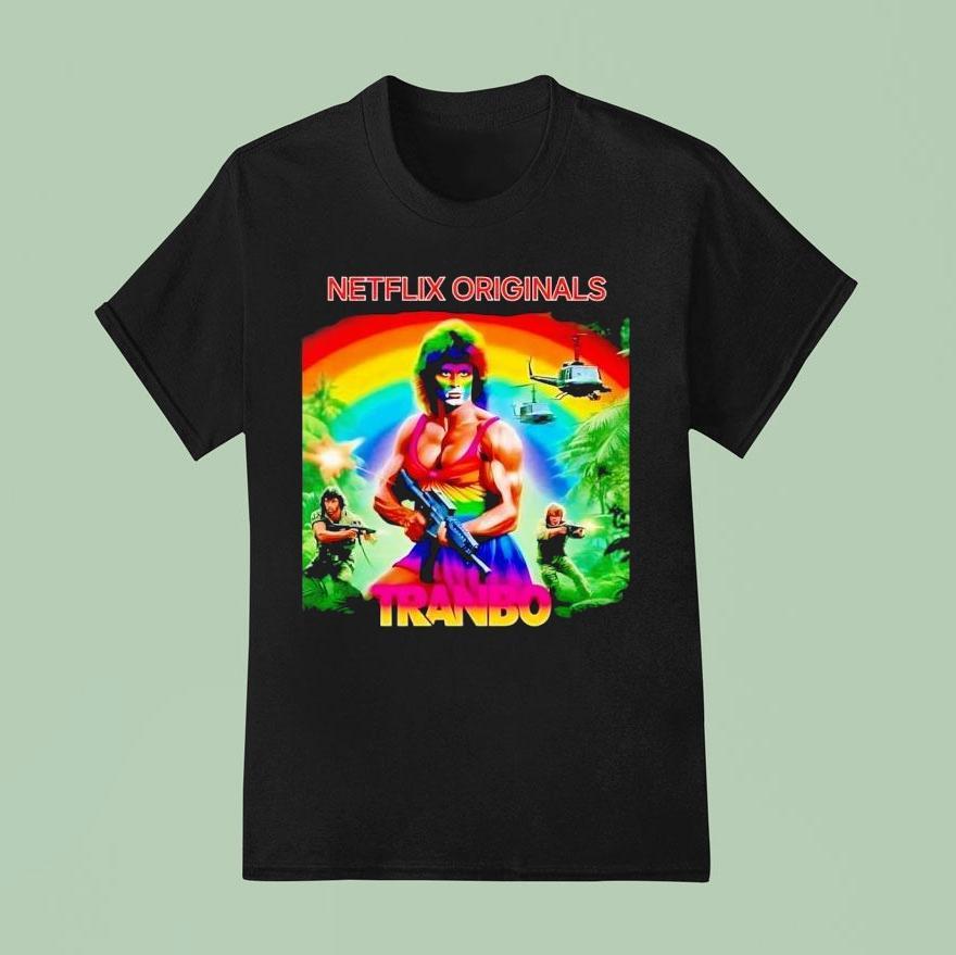 Netflix Originals Tranbo Style Rambo Parody Shirt