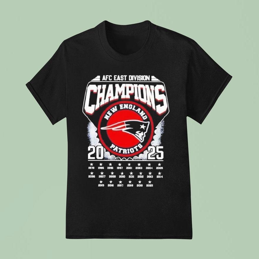 New England Patriots 2025 Afc East Division Champions Logo Shirt