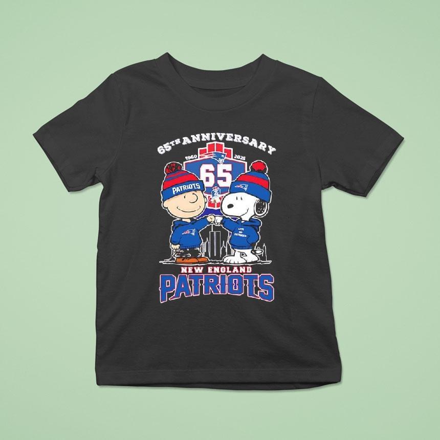 New England Patriots 65th Anniversary 1960 2025 Peanuts Characters Shirt