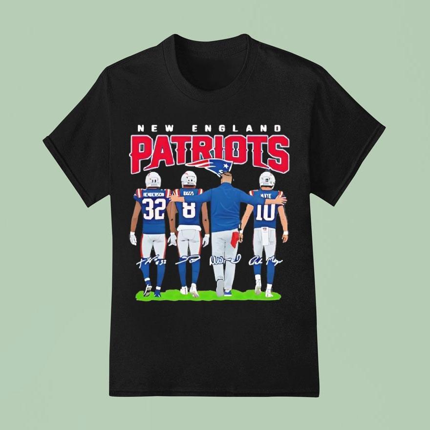 New England Patriots Graphic Apparel Signatures Coach And Players Shirt