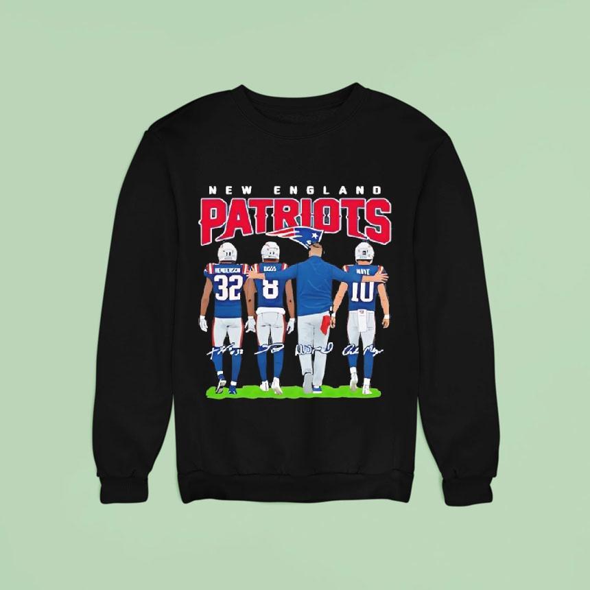 New England Patriots Graphic Apparel Signatures Coach And Players Shirt New England Patriots Graphic Apparel Signatures Coach And Players Shirt